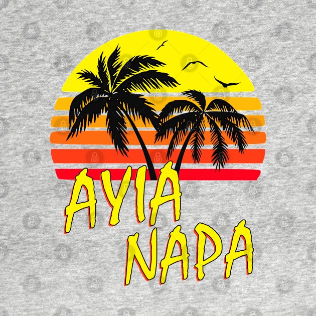 Ayia Napa Cyprus Retro Sunset by Nerd_art